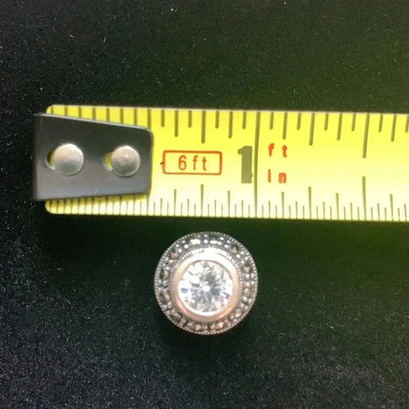 CZ and Marcasite slider pendant sterling silver - Picture 5 of 6